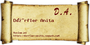 Dörfler Anita névjegykártya