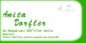 anita dorfler business card